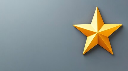 Abstract 3D Golden Star with Polished Finish Modern Artistic Shape
