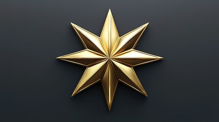 Obraz premium Elegant 3D Gold Star with Reflective Metallic Finish Modern Style