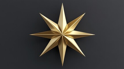 Obraz premium 3D Metallic Gold Star with Intricate Detailing Minimalistic Style