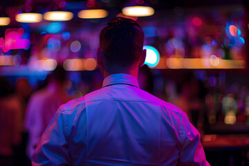 Fototapeta premium Ai generated photography of young man bartender in bar
