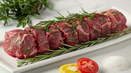 Fototapeta premium Rosemary and Herb-Crusted Beef Tenderloin Roast