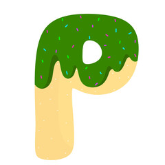 English donut letters cute clipart 