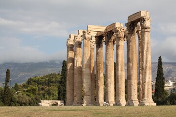 Temple of Zeus at Athens, Greece - travel background