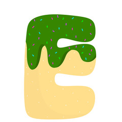 English donut letters cute clipart 
