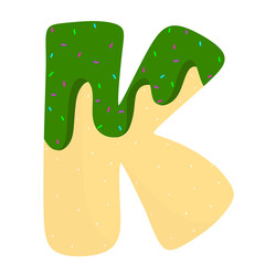 English donut letters cute clipart 