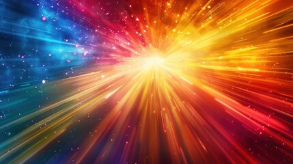 Naklejka premium Cosmic Radiance: A Burst of Celestial Energy