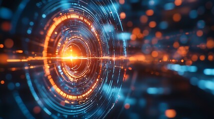 Fototapeta premium Abstract digital space with dynamic light trails and futuristic vibes