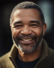 Obraz premium Portrait of Middle-Aged Smiling Black Man