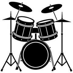  Drum set vector art illustration