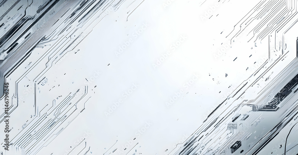 Poster circuit board vector, gray circuit pattern on a white background
