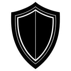  Shield icon vector silhouette on white background