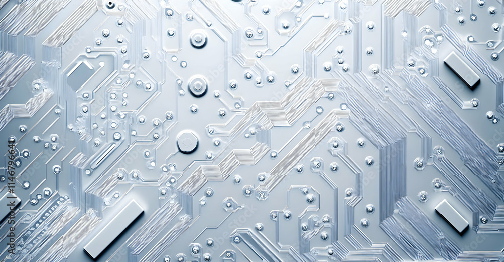 Poster circuit board vector, gray circuit pattern on a white background
