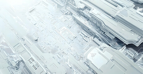 Circuit board vector, gray circuit pattern on a white background