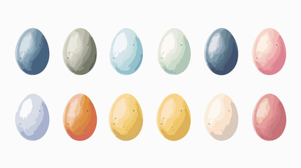 Vibrant Collection of Easter Colored Eggs Vector Illustration