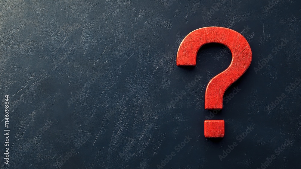 Aufkleber red question mark symbol on dark background for conceptual use
