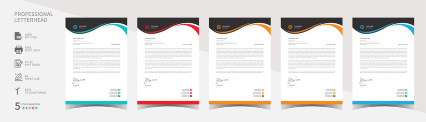 Letterhead template in flat style