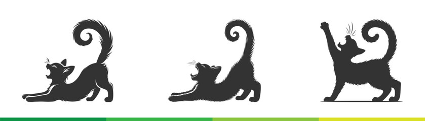 Stunning cat silhouette set featuring elegant designs, perfect for pet lovers and creative artwork.