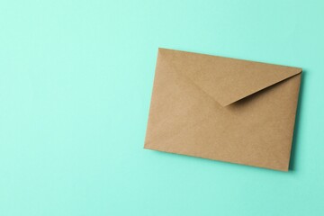 Paper envelope on color background