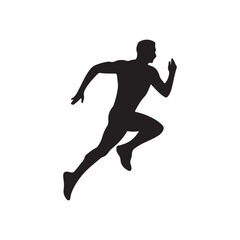 Man running icon. Black Man running icon on white background. Vector illustration