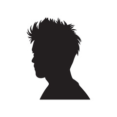 Man face silhouette isolated on white background. Vector illustration for your design