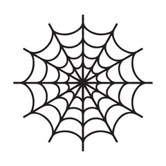 A black and white spider web