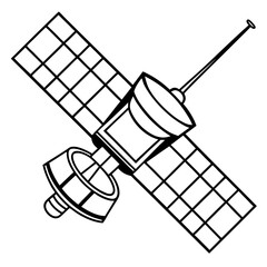 Satellite Line Art Vector Design