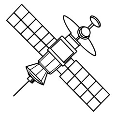 Satellite Line Art Vector Design