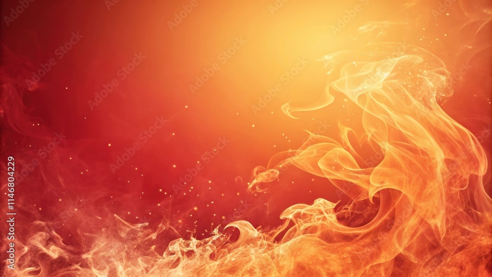 Poster abstract fire and smoke background with a fiery orange and red gradient