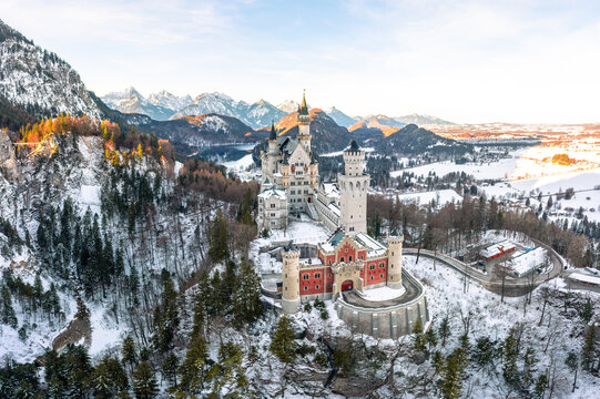 Neuschwanstein Royal Castle in winter, Bavaria, Germany