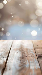 Empty textured wooden table with a blurred background, perfect for showcasing food or product photography with a rustic feel.