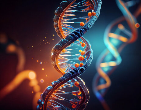 bunter DNA-Strang Doppel Helix Illustration &ndash; Wissenschaft und Genetik Symbol