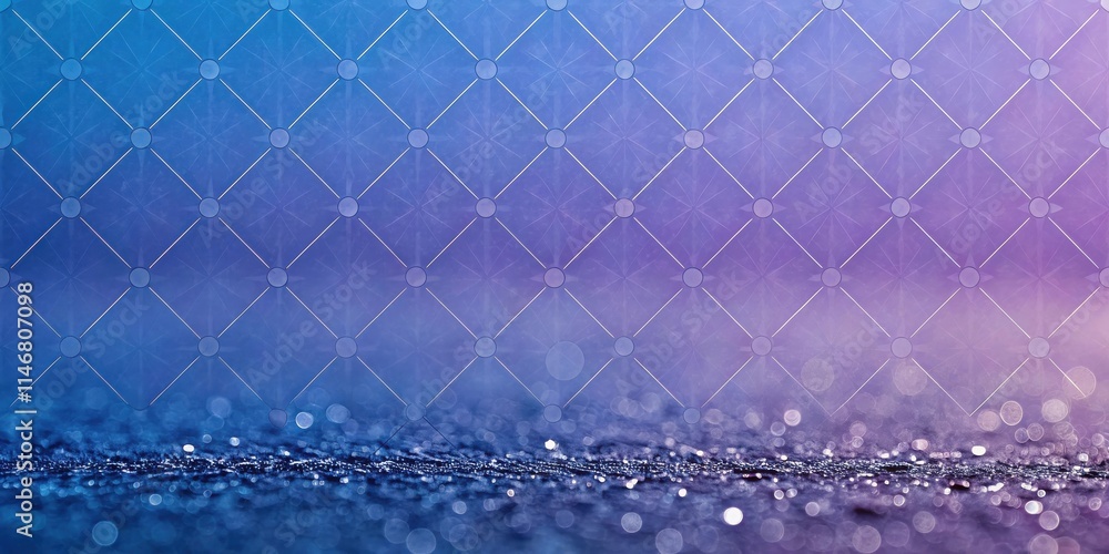 Poster A sparkling blue and purple gradient background with a geometric pattern of white lines and circles.