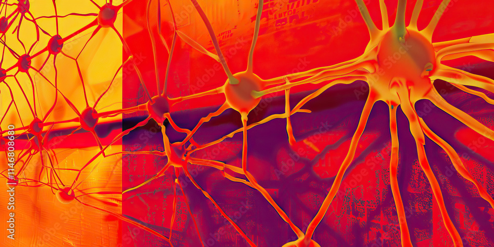 Poster abstract representation of neural network connections