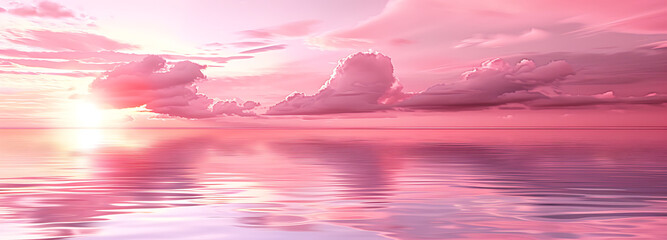 Fantastic pink sky during sunset, creating a surreal and vibrant landscape with beautiful lighting.