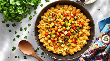 Swiss Rösti Topped with Buttered Vegetables (Buttergemüse Rösti) (Swiss Cuisine)