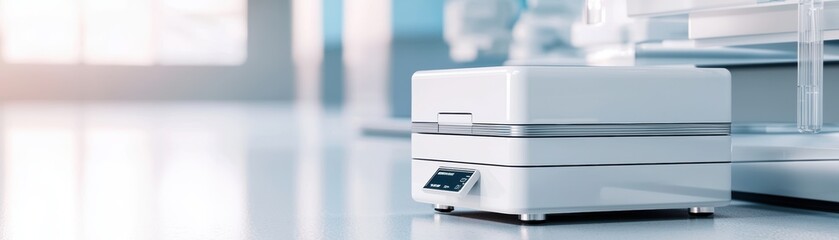 A sleek white printer sits on a modern desk, surrounded by a bright, airy office environment, conveying a sense of productivity and innovation.