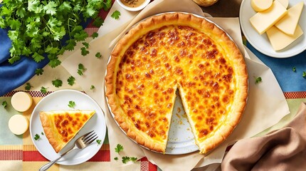 Walliser Raclettekuchen Raclette Pie with Potatoes, Cheese, and Cream (Swiss Cuisine)