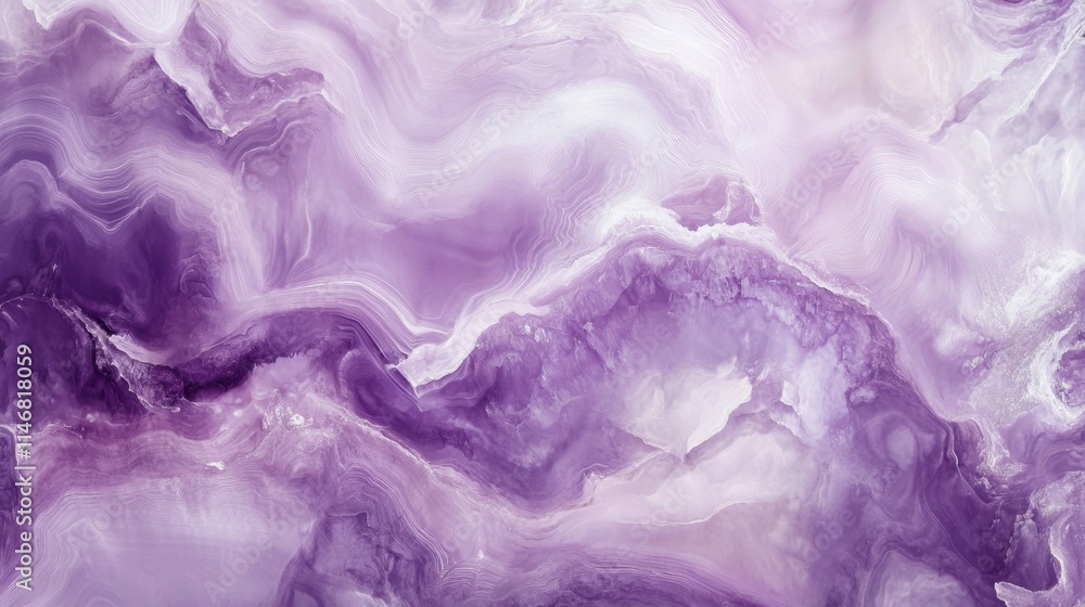 Poster elegant purple marble texture with soft waves and fluid patterns