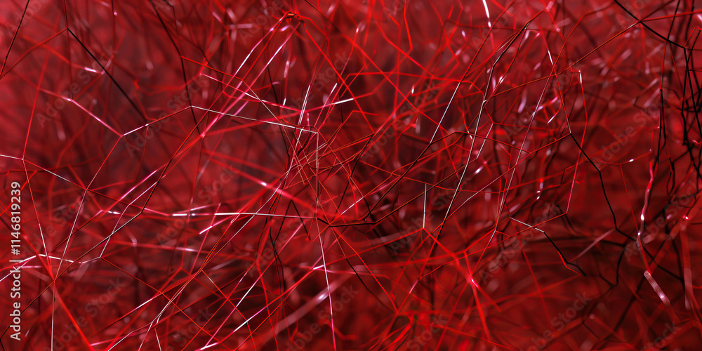 Aufkleber abstract red line network structure