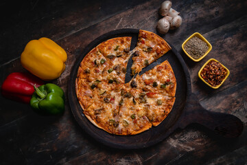 fresh farmhouse pizza on plater