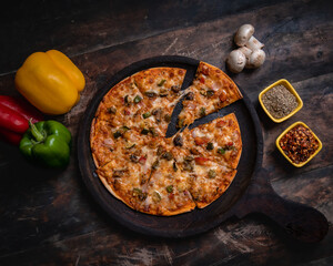 fresh farmhouse pizza on plater