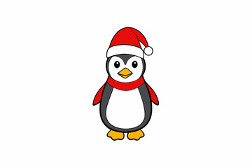 penguin with santa hat