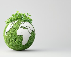 Food waste for fertilize soil. Green globe symbolizing environmental sustainability and nature.