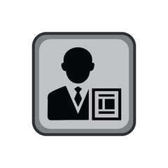 Businessman icon on square buttons. - Squared Series