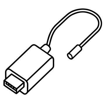 black and white hdmi adapter cable clip art preview