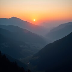 Fototapeta premium sunrise in the mountains