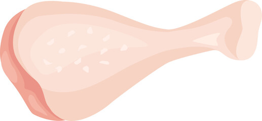Single raw chicken leg quarter isolated on white background, ideal for representing poultry products, healthy eating habits or cooking recipes