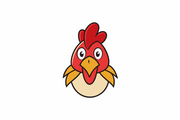 chicken cartoon isolated on white