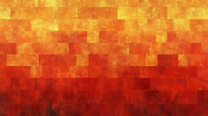 Abstract textured background with warm color gradient in brick pattern.