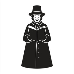 Christmas Caroler Silhouette Vector Design for Holiday Celebration and Festive Joy
